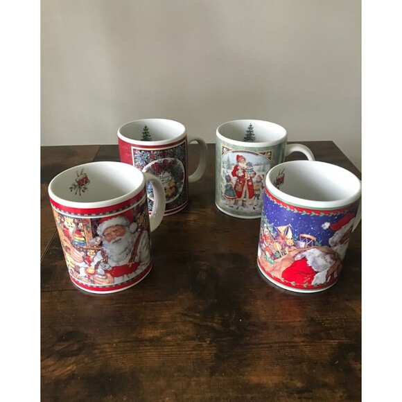 JC Penney Exclusive Set of 4 Holiday Mugs Ceramic/Porcelain1999 Betty Whiteaker - Picture 9 of 10